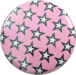 Stars Button pink-white-black